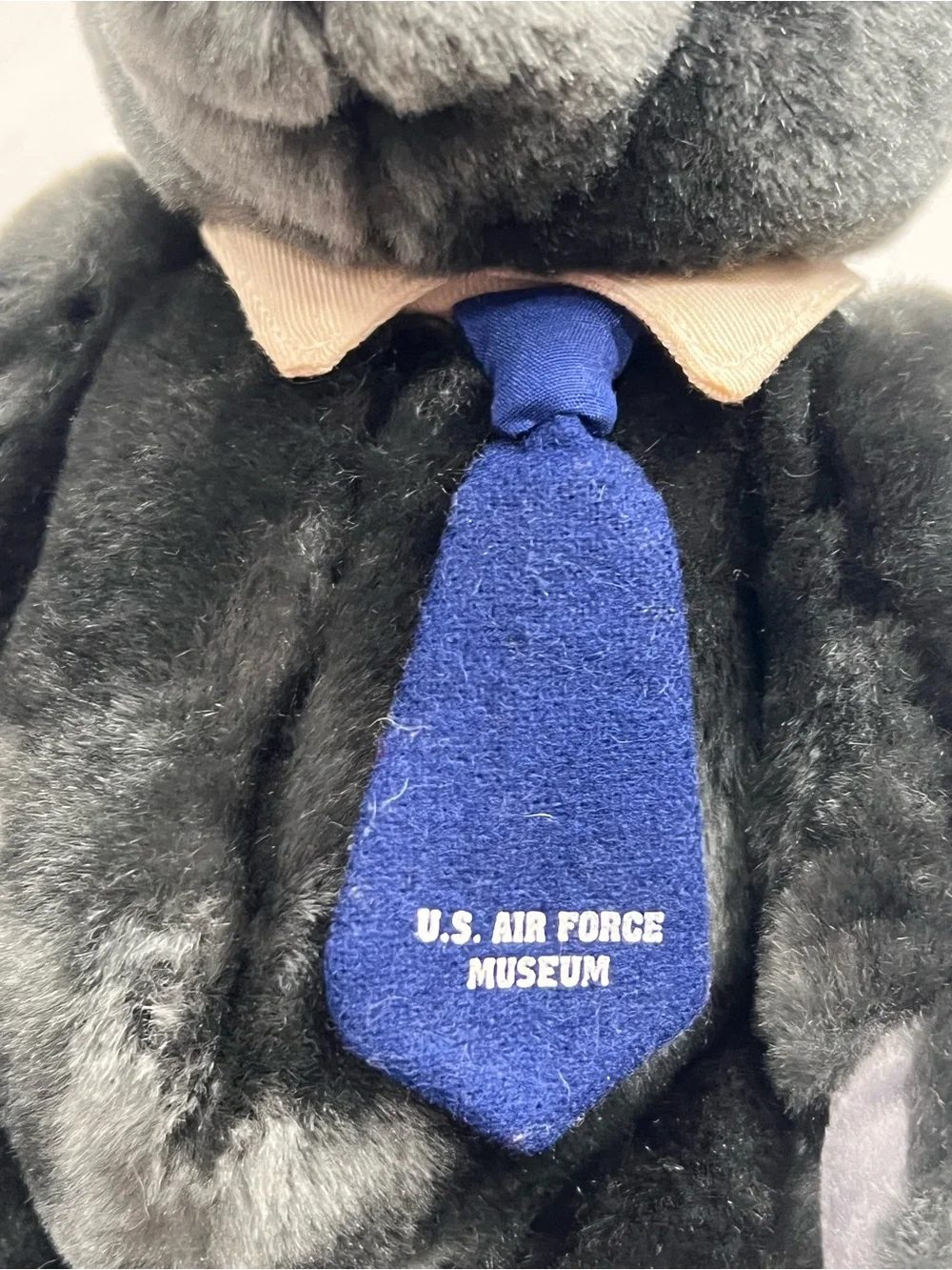 Velvets By Greek Gray Stuffed Bear 11” Plush Toy U.S. Air Force Museum Tie